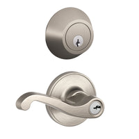 Schlage LaSalle Satin Nickel Lever and Single Cylinder Deadbolt 1-3/4 in.