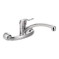 Chrome one-handle kitchen faucet