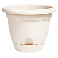 Bloem Lucca Pebble Stone Plastic Self-Watering Planter 10 in.