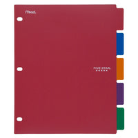 Five Star Assorted Binder Dividers 5 pk