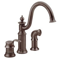 Oil rubbed bronze one-handle high arc kitchen faucet