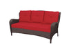 Living Accents  Brown  Steel Frame Deep Seating  Sofa  Red