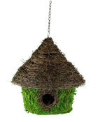 Syndicate Sales Inc 1280-04070 10" Preserved Moss Harper Birdhouse With Decorative Wicker