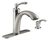 Linwood Pull Out Kitchen Faucet With Soap/Lotion Dispenser, Single Lever, Stainless Steel