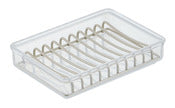 Interdesign 48385 5.75 X 3.75 X 1.5 Clear Clarity Soap Dish 2 Piece Rack & Tray (Pack of 4)