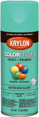 COLORmaxx Spray Paint + Primer, Satin Sea Glass, 12-oz.