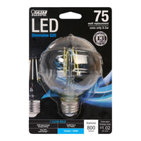 Feit Electric G25 E26 (Medium) Filament LED Bulb Daylight 75 Watt Equivalence (Pack of 3)