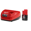 Milwaukee M12 REDLITHIUM CP2.0 12 V 2 Ah Lithium-Ion Battery and Charger 2 pc