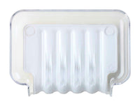 Better Living  Soap Dish  1.5 in. H x 5.1 in. W x 3.8 in. L Clear  White  Plastic