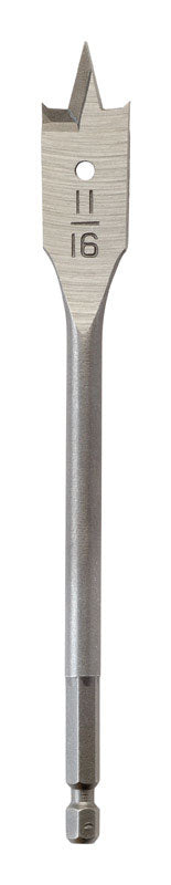 Milwaukee  11/16 in. Dia. x 6 in. L Flat Boring  Auger Bit  Carbon Steel  1 pc.