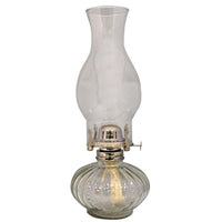 Lamplight Farms Clear Glass Optic Base & Silver Burner Ellipse Oil Lamp 13 H in. (Pack of 4)