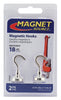 Magnet Source .875 in. L X 2.875 in. W Silver Magnetic Hook 18 lb. pull 2 pc