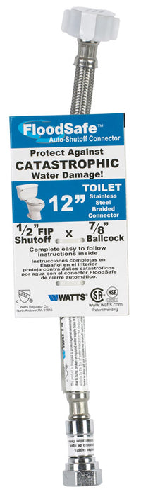 BK Products  Sure Dry  1/2 in. Ballcock   x 7/8 in. Dia. Ballcock  12 in. PVC  Toilet Supply Line