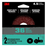 3m Fbrdisc4.5in36 4.5 Heavy Duty Removal 36 Grit Fiber Discs 2 Count