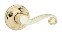 Kwikset Lido Polished Brass Passage Lockset 1-3/4 in.