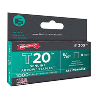 Arrow Fastener T20 5/16 in. L 24 Ga. Wide Crown Staples 1000 pk (Pack of 5)