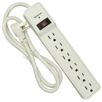 Surge Protector, 6-Outlets, White (Pack of 8)