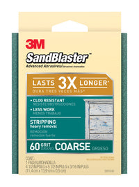 3M  SandBlaster  5-1/2 in. L x 4-1/2 in. W Silicon Mineral  60 Grit Coarse  Sanding Pad