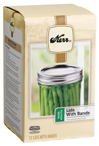 Kerr 00087 Wide Mouth Canning Jar Caps 12 Count