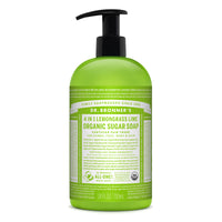 Dr. Bronner's Organic Lemongrass Lime Scent Sugar Soap 24 oz. (Pack of 12)