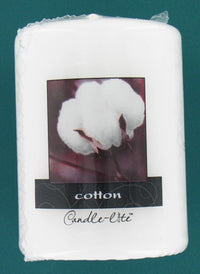 Candle lite 2844250 4" White Cotton Scented Pillar Candle (Pack of 2)