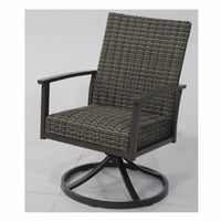 Nantucket Patio Dining  Swivel Rocker Chair, Steel + Woven Fabric (Pack of 2)