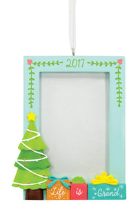 Hallmark 2017 Grandkid Photo Holder Christmas Ornament Multicolored Resin 3.380 in. 1 pk