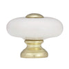 Amerock  Allison  Round  Cabinet Knob  1-1/4 in. Dia. 1 in. Polished Brass  White  1 pk