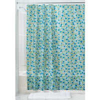 iDesign 72 in. H X 72 in. W Blue Rockz Shower Curtain PEVA