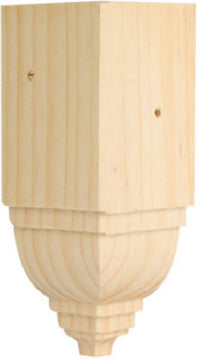 Trim Block Moulding, Inside Crown, Pine, 6.75 x 3.25 x 3.25-In.