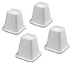 Whitmor Plastic Bed Risers White 6.38 in. W X 6.38 in. L 4 pk