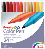 Pentel S360-24 Assorted Colors Pen Set 24 Count