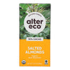 Alter Eco Americas Organic Chocolate Bar - Dark Salted Almonds - Case of 12 - 2.82 oz