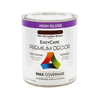 Premium Decor Leather Brown Gloss Enamel Paint, Qt.