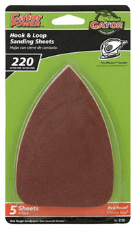 Detail Sanding Sheets, Aluminum Oxide, 220-Grit, 3.5 x 5-In., 5-Pk.