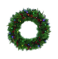 J & J Seasonal  30 in. Dia. LED  Prelit Decorated Hyde Park Wreath