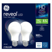 LED Light Bulbs, A19, Warm White, 8.5-Watts, 2-Pk.