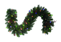 Celebrations 6 ft. L LED Prelit Multi Cedar Pine Christmas Garland (Pack of 6)