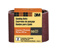 3M 18 in. L X 3 in. W Aluminum Oxide Sanding Belt 50 Grit Coarse 2 pk