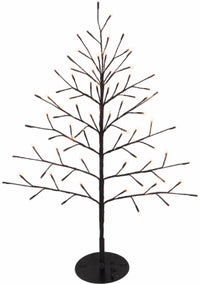 Christmas Lawn Decor, Bare Branch Wall Tree, 76 Twinkling Warm White LED Lights, 40-In.