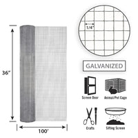 Garden Zone  36 in. W x 100 ft. L Silver Gray  Steel  Hardware Cloth