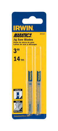 Irwin  Marathon  3 in. Bi-Metal  U-Shank  Jig Saw Blade  14 TPI 2 pk