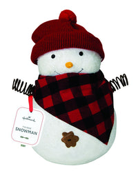 Hallmark Snowman Figure with Hat and Scarf Christmas Decoration White/Black/Red Wood 8 in. 1 pk (Pack of 4)