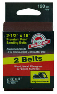 2-Pk., 2.5 x 16-In. 120-Grit Bi-Directional Sanding Belt