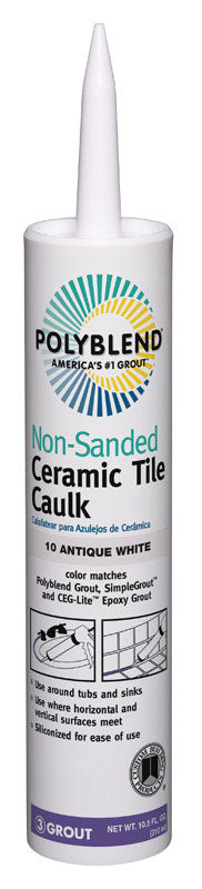 Custom Building Products  Polyblend  Antique White  Siliconized Acrylic  Caulk  10.5 oz.