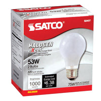 Satco 53 W A19 A-Line Halogen Bulb 1,050 lm Warm White (Pack of 12)