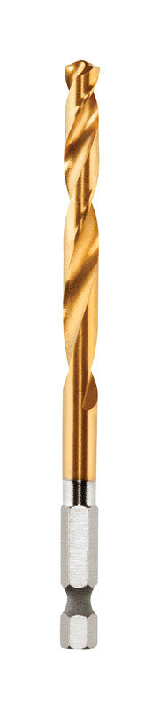 Milwaukee  SHOCKWAVE  17/64 in.  x 4-1/4 in. L Titanium  RED HELIX  Drill Bit  1 pc.