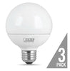 Feit Electric G25 E26 (Medium) LED Bulb Warm White 60 Watt Equivalence 3 pk