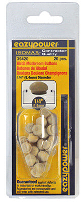 Dowel Plug, Mushroom, 1/4-In., 20-Pk.