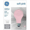 GE 60 watts A19 A-Line Incandescent Bulb E26 (Medium) Pink 2 pk (Pack of 12)